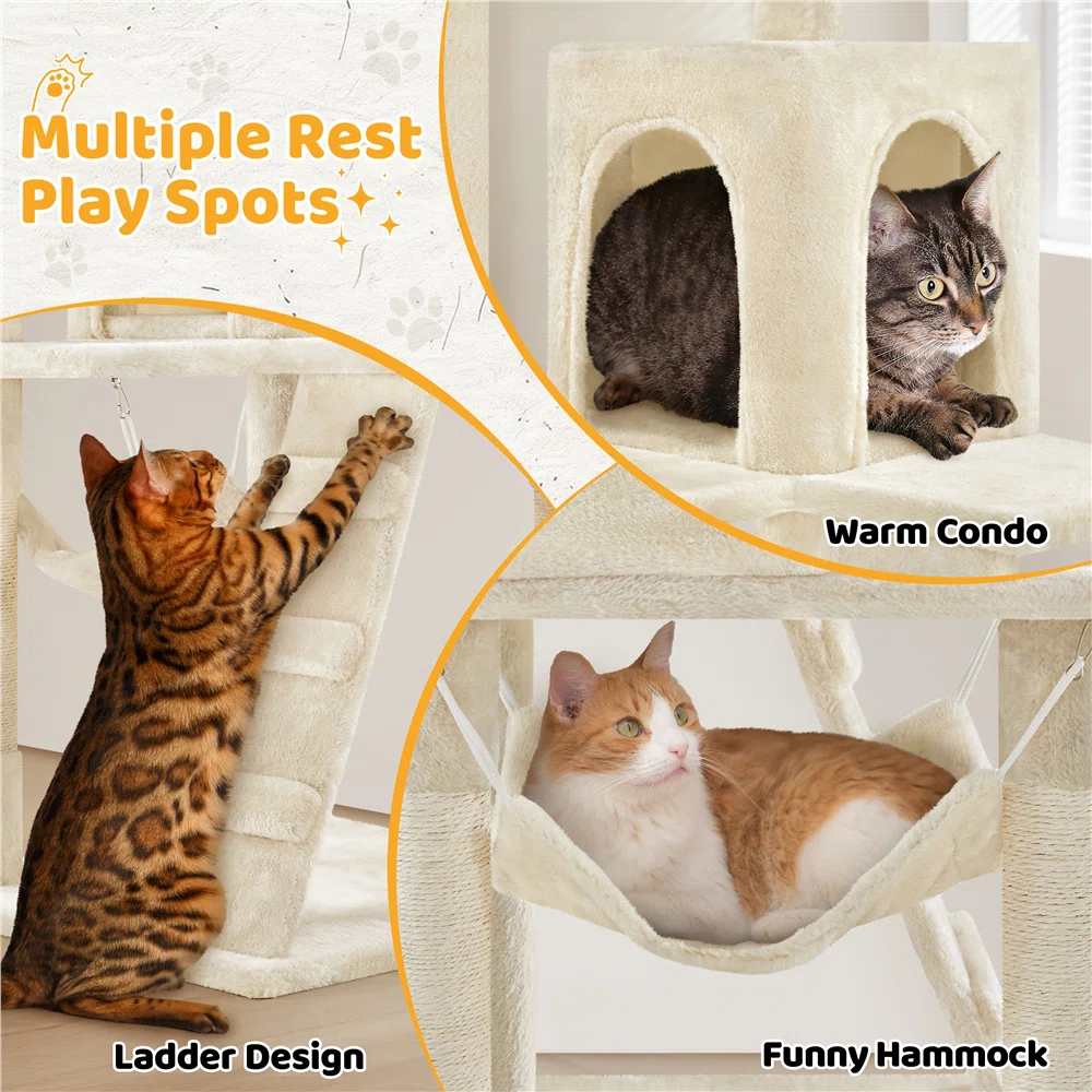 Tucker Murphy 53" Cat Tree, Beige - Image 3